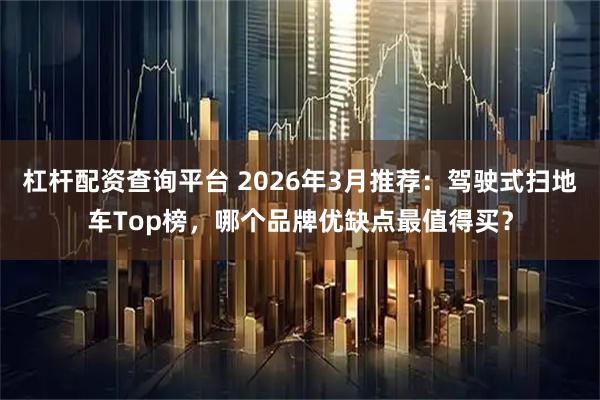 杠杆配资查询平台 2026年3月推荐：驾驶式扫地车Top榜，哪个品牌优缺点最值得买？